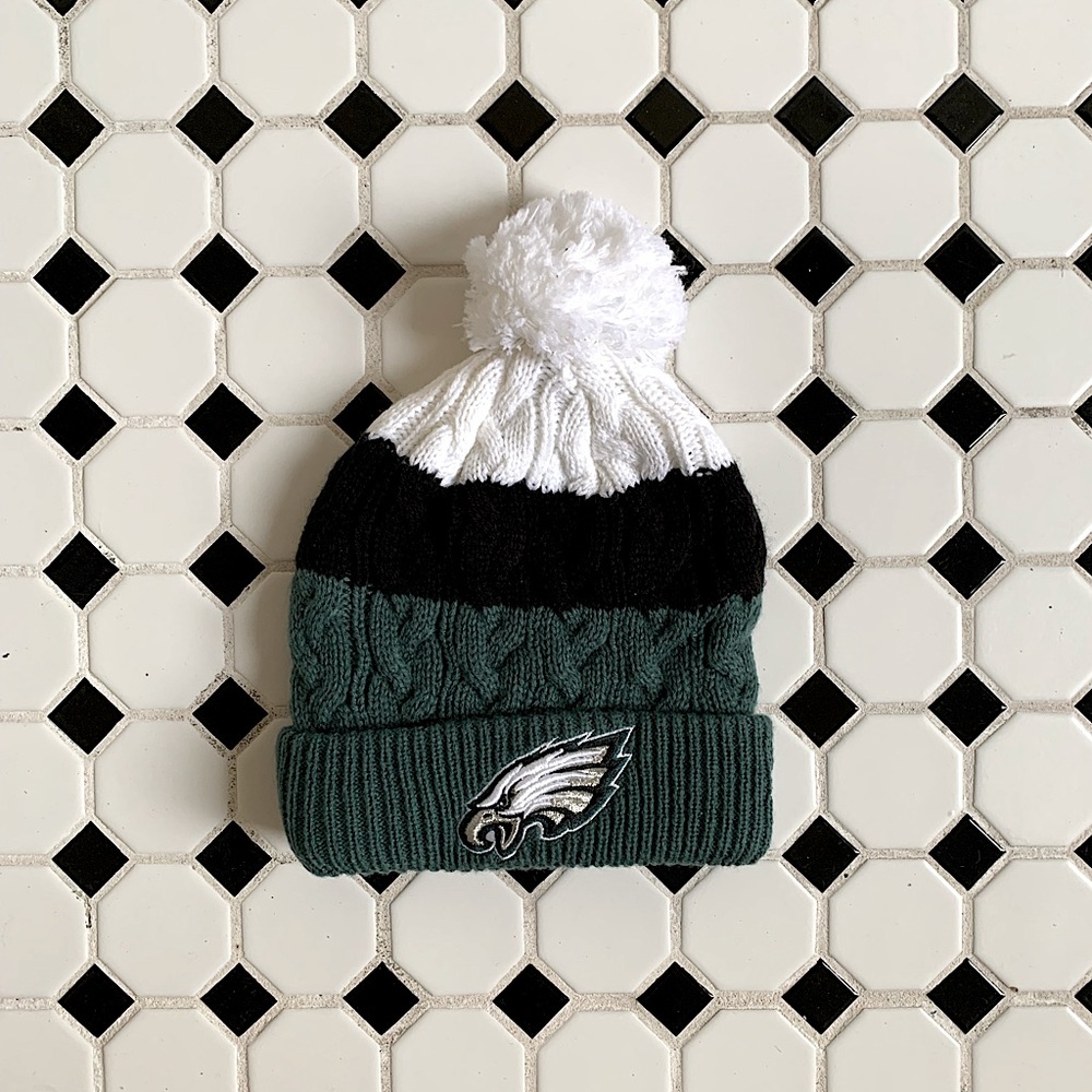 Philadelphia Eagles winter beanie with pompom. Women’s size.